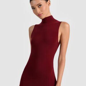 Alice & Olivia High Neck maxi halter Tie backless red black Event dress 10